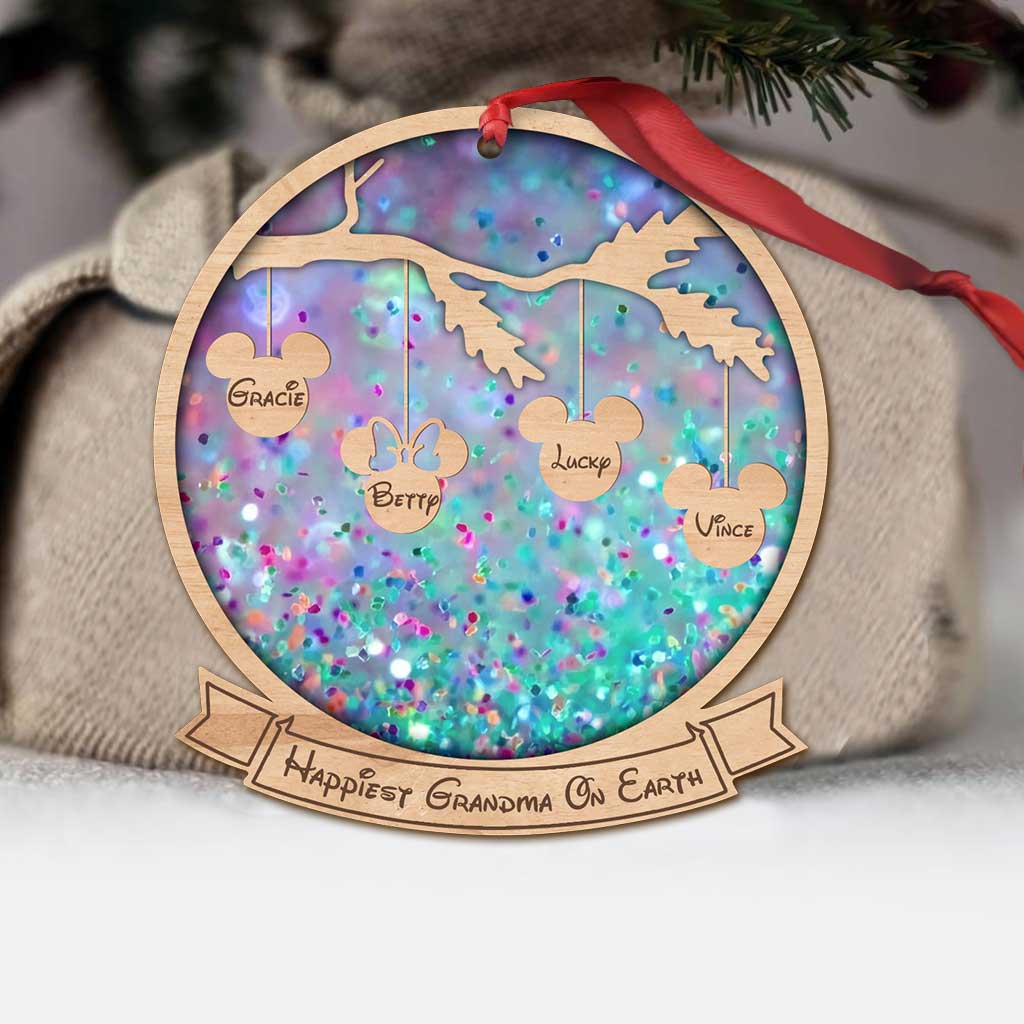 Personalized Happiest Grandma On Earth Ornament Custom Name Gift Ornament GradoCreations