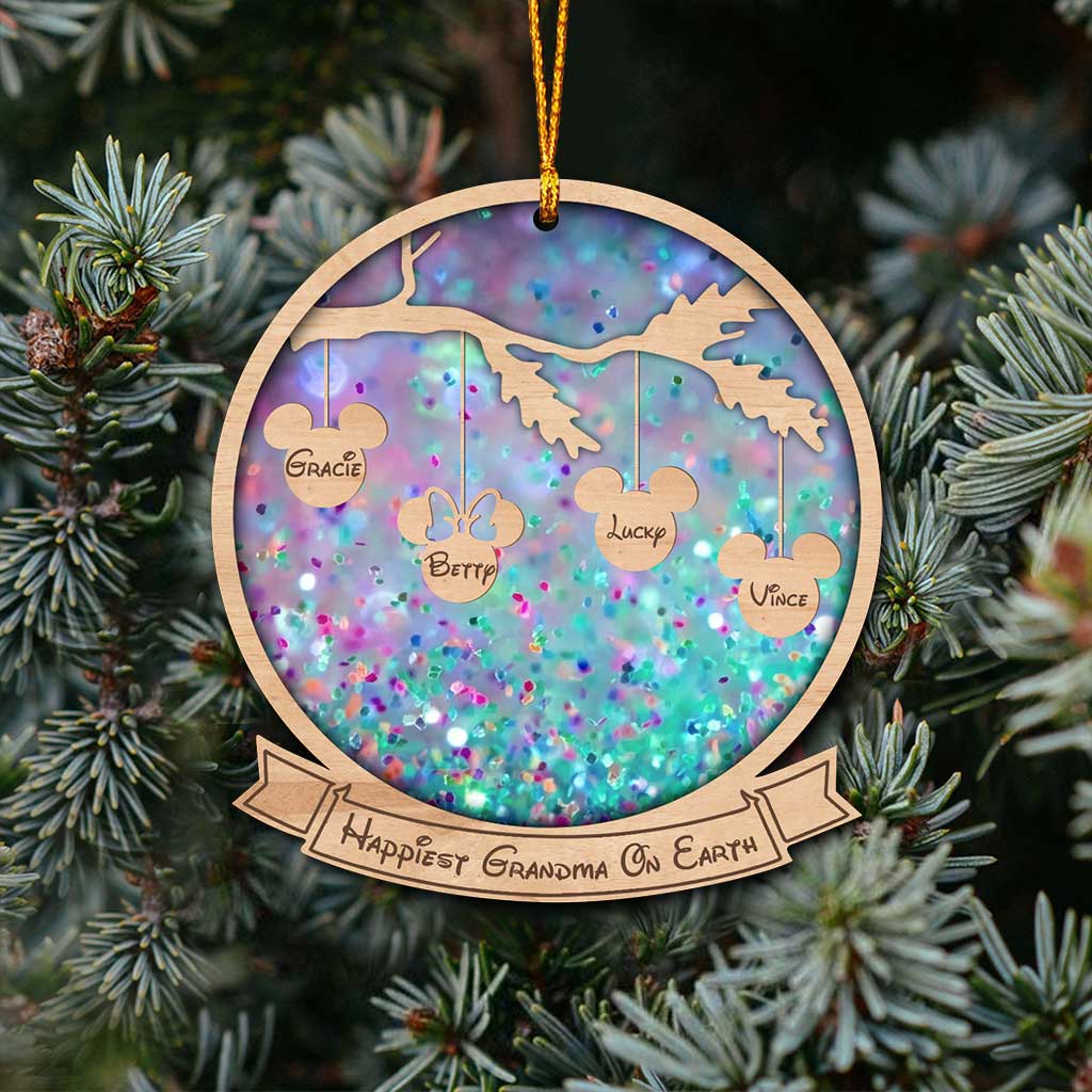 Personalized Happiest Grandma On Earth Ornament Custom Name Gift Ornament GradoCreations