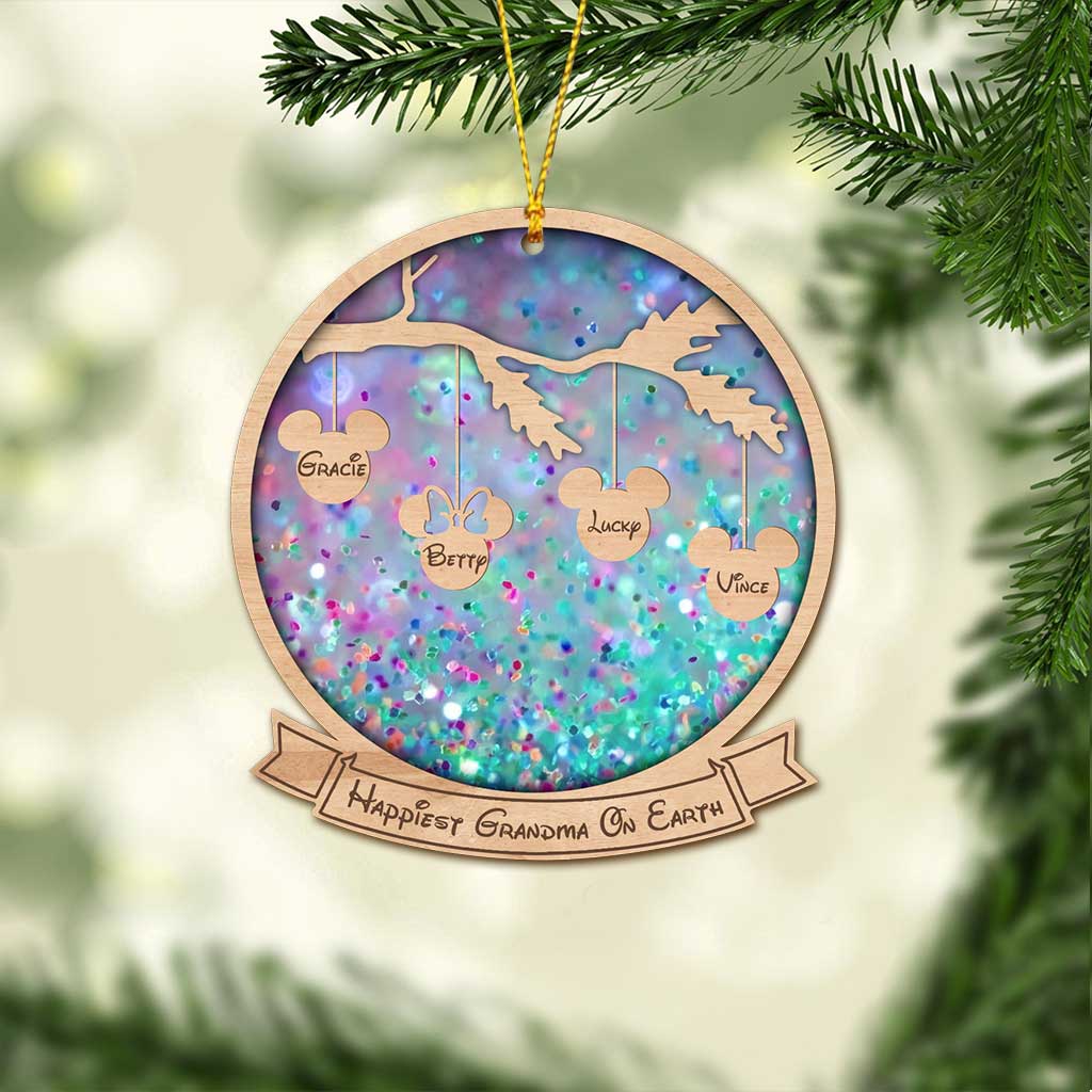 Personalized Happiest Grandma On Earth Ornament Custom Name Gift Ornament GradoCreations