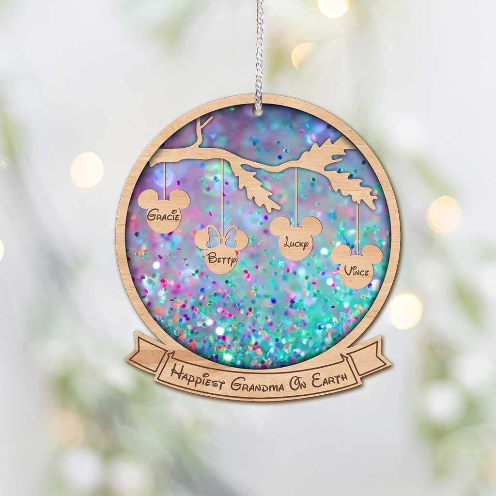 Personalized Happiest Grandma On Earth Ornament Custom Name Gift Ornament GradoCreations