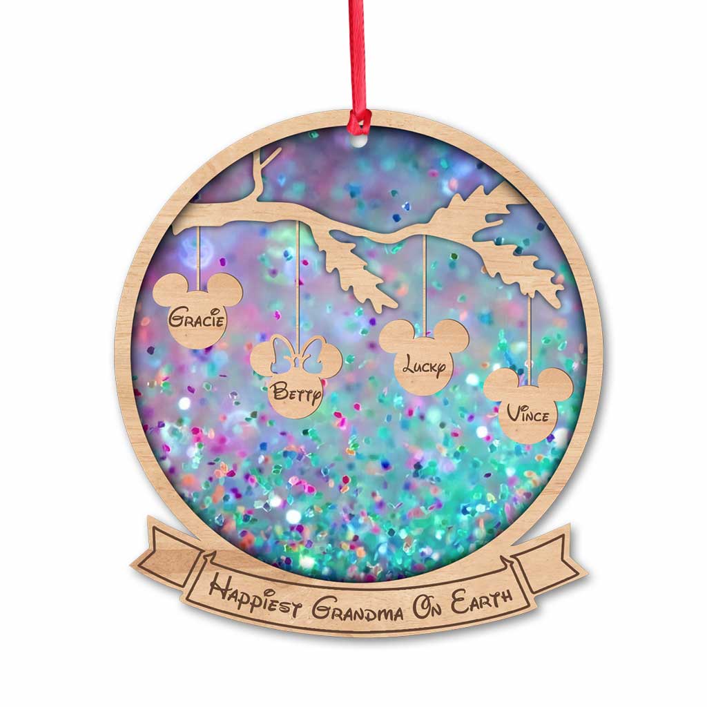 Personalized Happiest Grandma On Earth Ornament Custom Name Gift Ornament GradoCreations