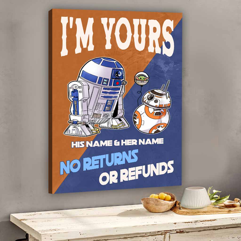 Personalized Star Wars Canvas Print Custom Names Gift for Couples Canvas and Poster GradoCreations
