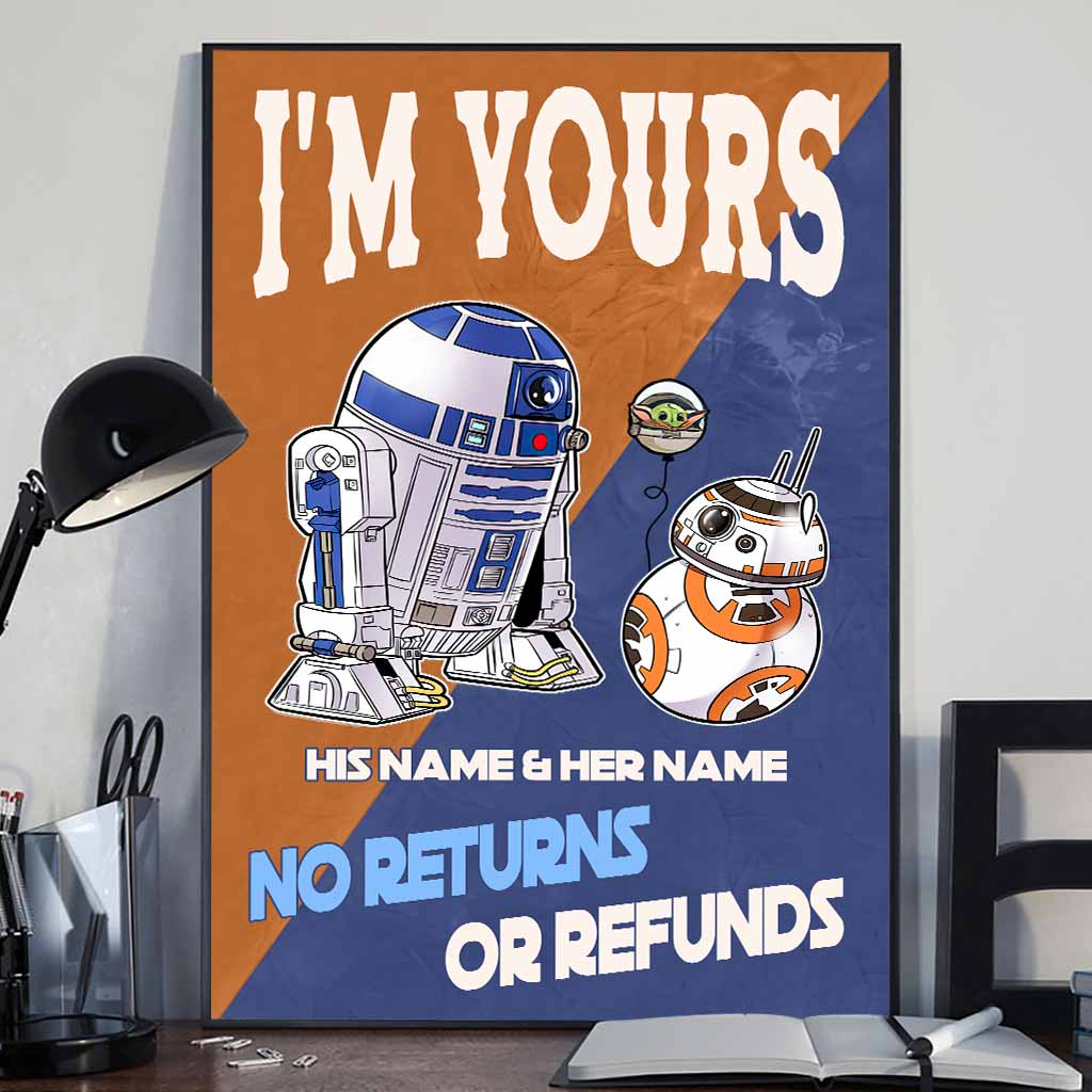 Personalized Star Wars Canvas Print Custom Names Gift for Couples Canvas and Poster GradoCreations