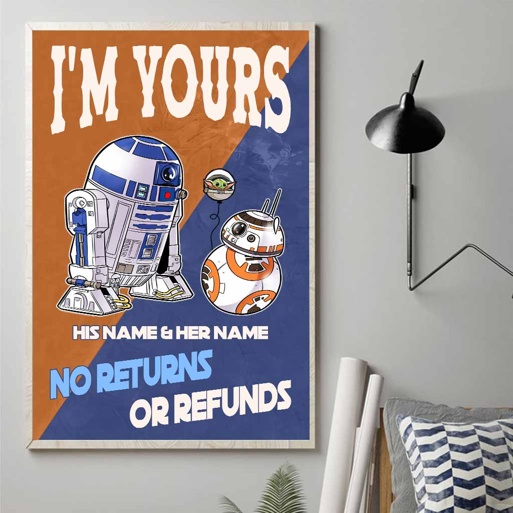 Personalized Star Wars Canvas Print Custom Names Gift for Couples Canvas and Poster GradoCreations