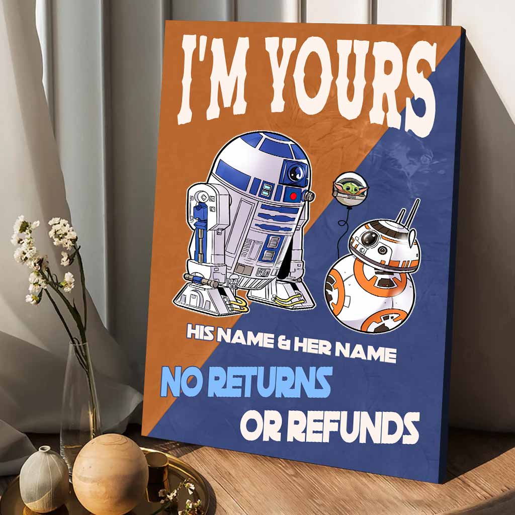 Personalized Star Wars Canvas Print Custom Names Gift for Couples Canvas and Poster GradoCreations