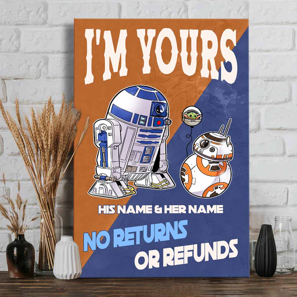 Personalized Star Wars Canvas Print Custom Names Gift for Couples Canvas and Poster GradoCreations