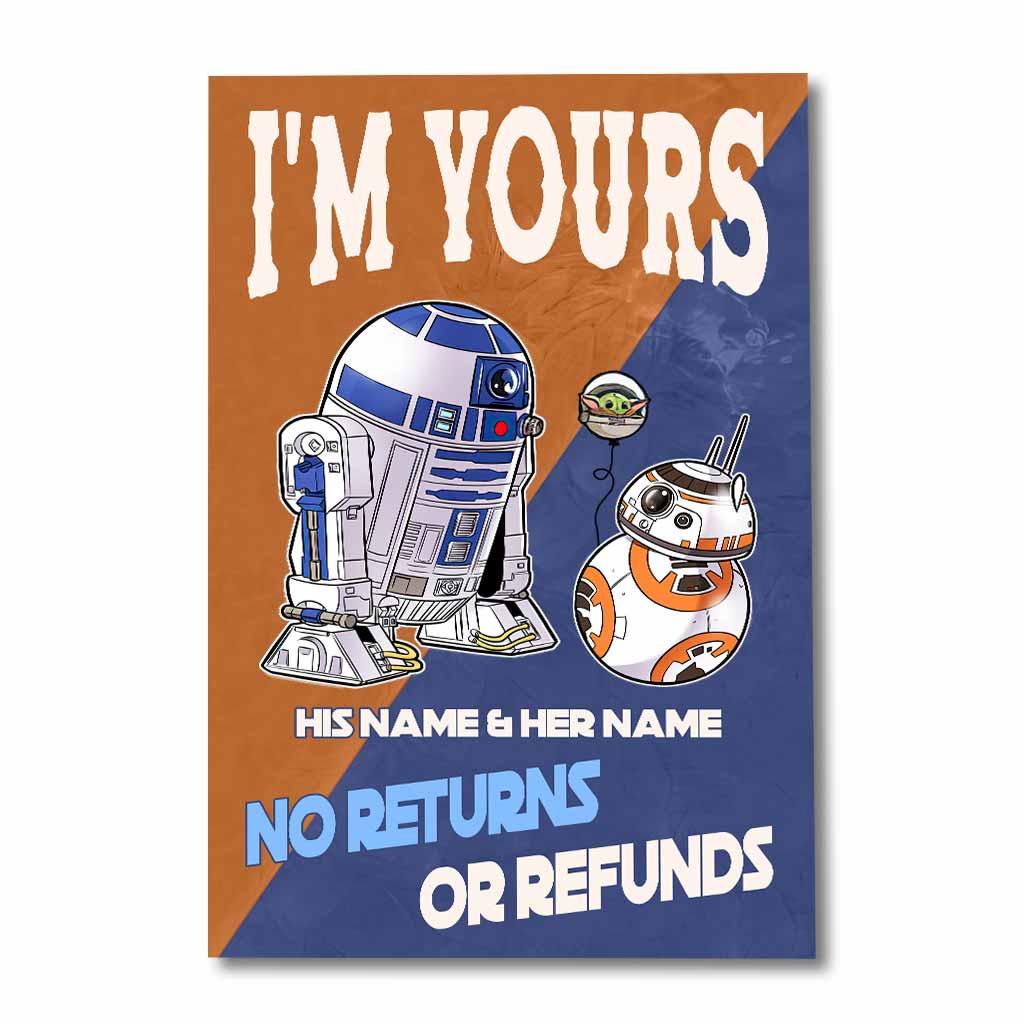 Personalized Star Wars Canvas Print Custom Names Gift for Couples Canvas and Poster GradoCreations