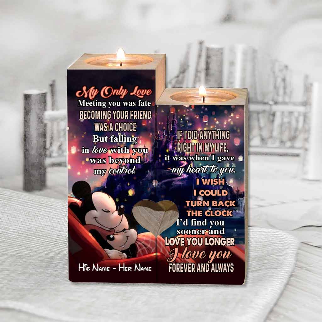 Personalized Mouse Candle Holder with Custom Names - Romantic Gift for Couples Candle Holder GradoCreations