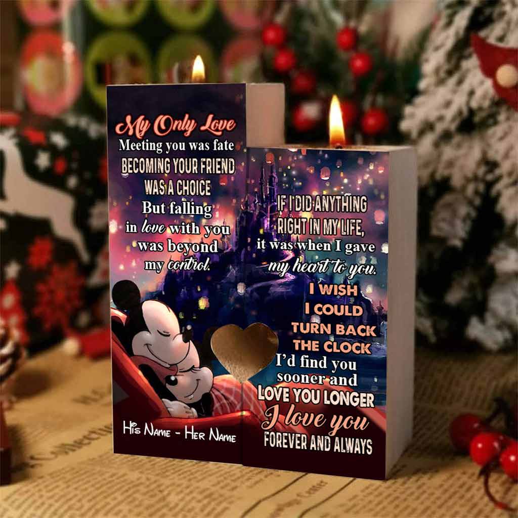 Personalized Mouse Candle Holder with Custom Names - Romantic Gift for Couples Candle Holder GradoCreations