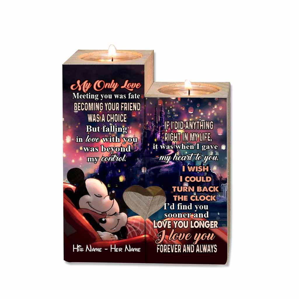 Personalized Mouse Candle Holder with Custom Names - Romantic Gift for Couples Candle Holder GradoCreations