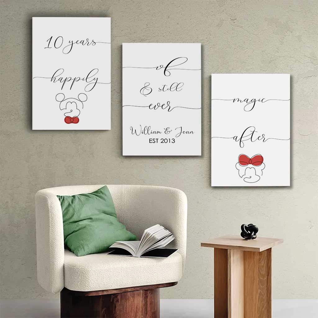 Personalized Mickey Mouse Poster & Canvas Set Custom Couple Gift Poster & Canvas Set GradoCreations