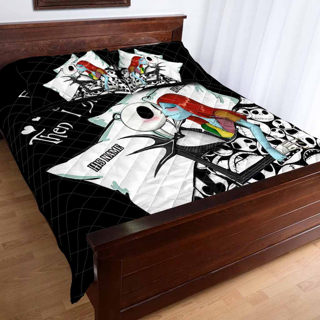 Personalized Nightmare Before Christmas Quilt Set with Custom Names for Couples Quilt Set GradoCreations