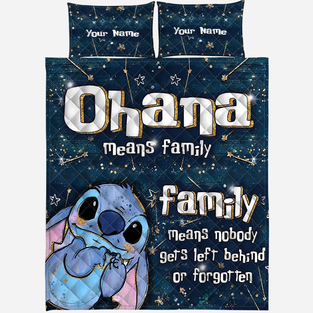 Personalized Ohana Quilt Set Custom Name Family Gift Quilt Set GradoCreations