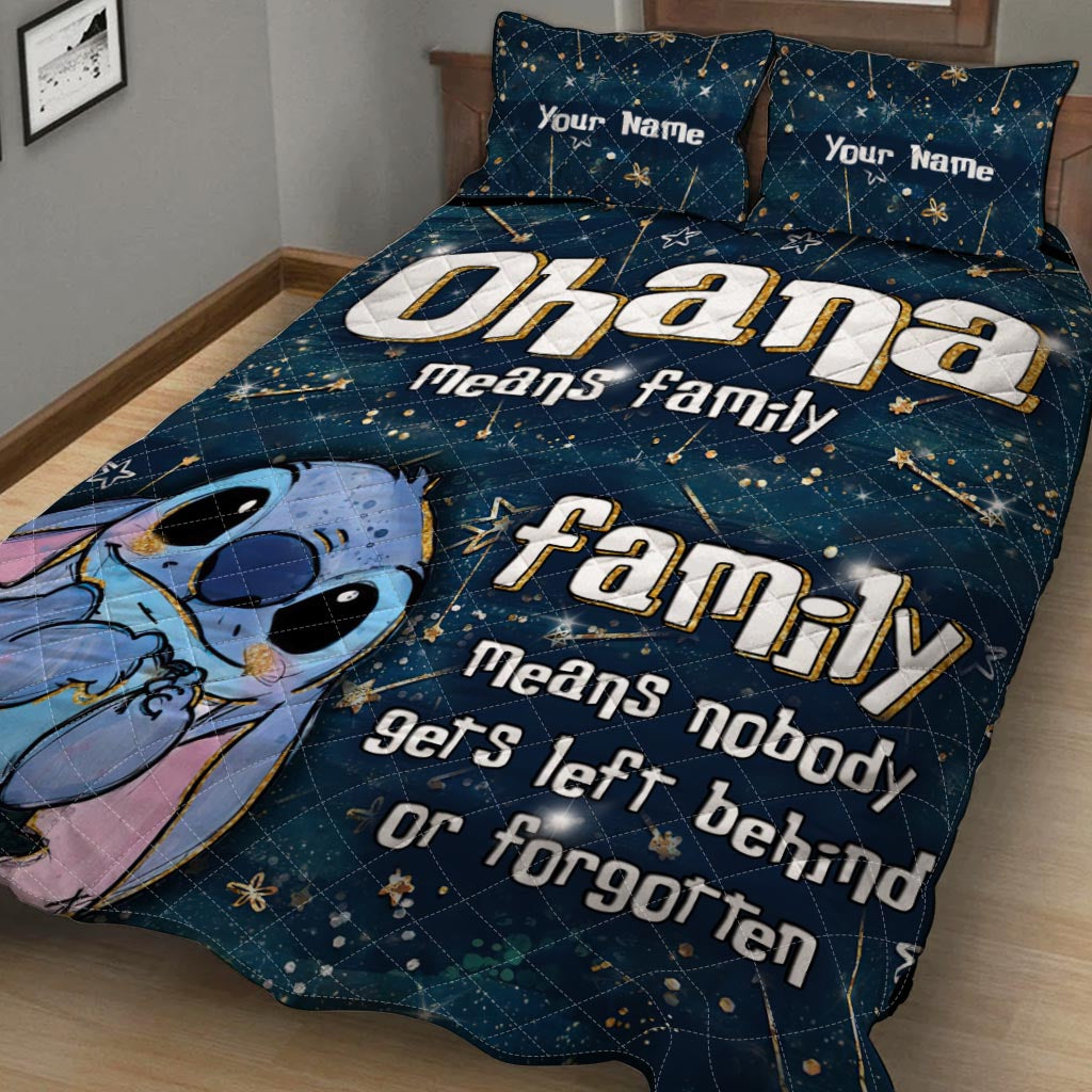 Personalized Ohana Quilt Set Custom Name Family Gift Quilt Set GradoCreations