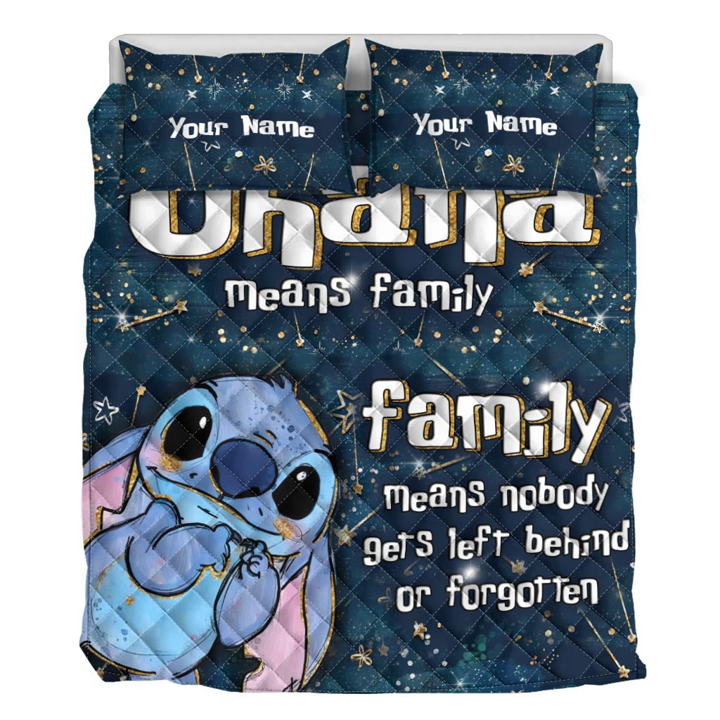Personalized Ohana Quilt Set Custom Name Family Gift Quilt Set GradoCreations