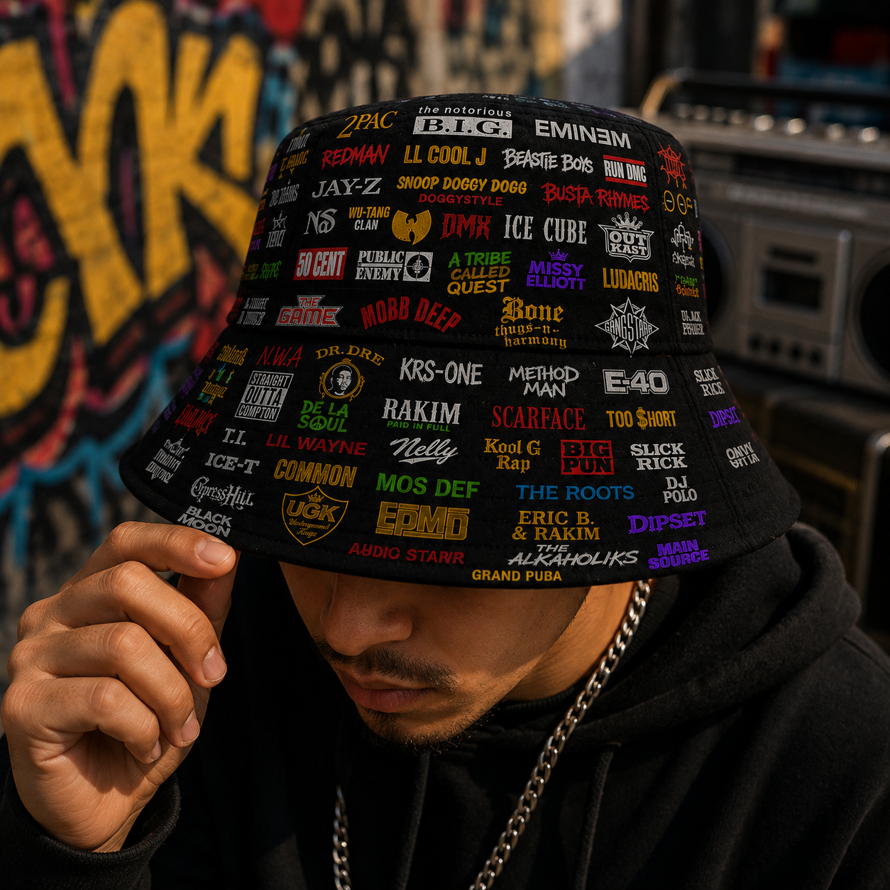80's & 90's Hip Hop Bucket Hat Unisex Summer Fashion Cap GradoCreations