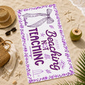 Personalized Floral Beach Towel with Name Gift for Teacher