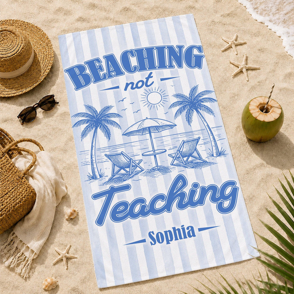 Personalized Beach Towel with Quote for Teacher Gift