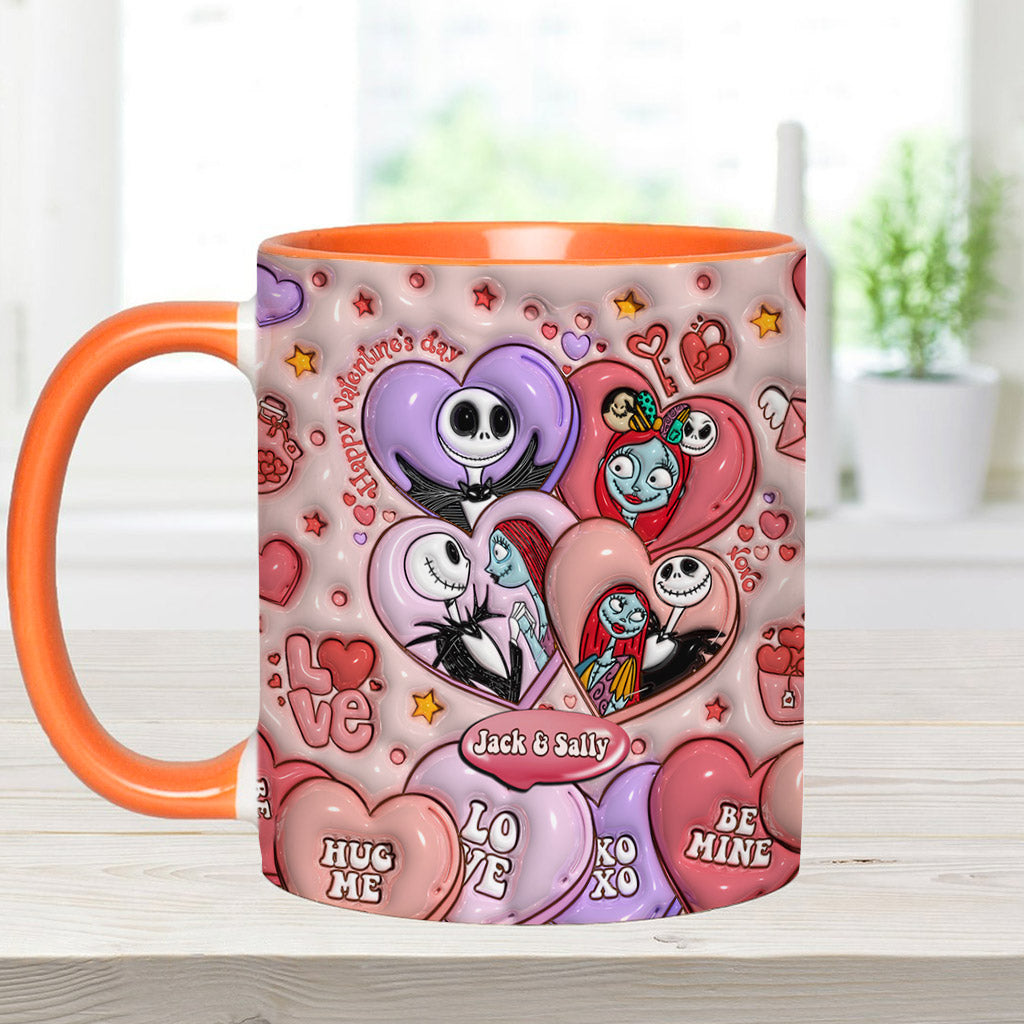 Personalized Valentine's Day Accent Mug Custom Name Gift for Couples Accent Mug GradoCreations