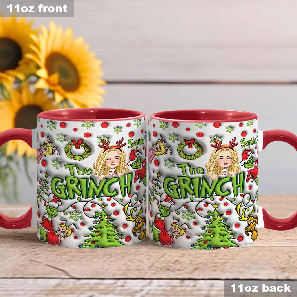 Personalized The Grinch Accent Mug Custom Name Christmas Gift Accent Mug GradoCreations