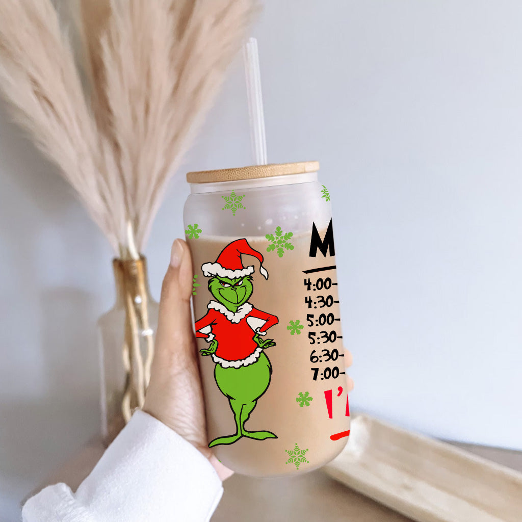 Personalized Grinch Can Glass with Straw Customized for Christmas Can Glass GradoCreations