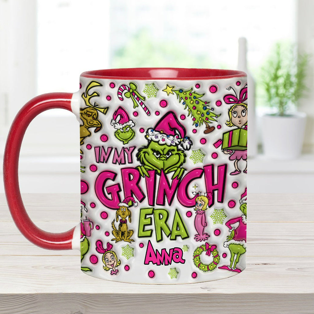 Personalized Grinch Accent Mug Custom Name Holiday Gift Accent Mug GradoCreations