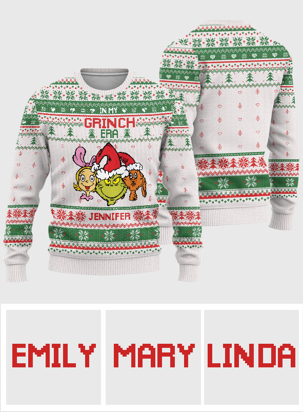 Personalized Grinch Era Ugly Sweater Custom Name Gift for Kids Ugly Sweater GradoCreations