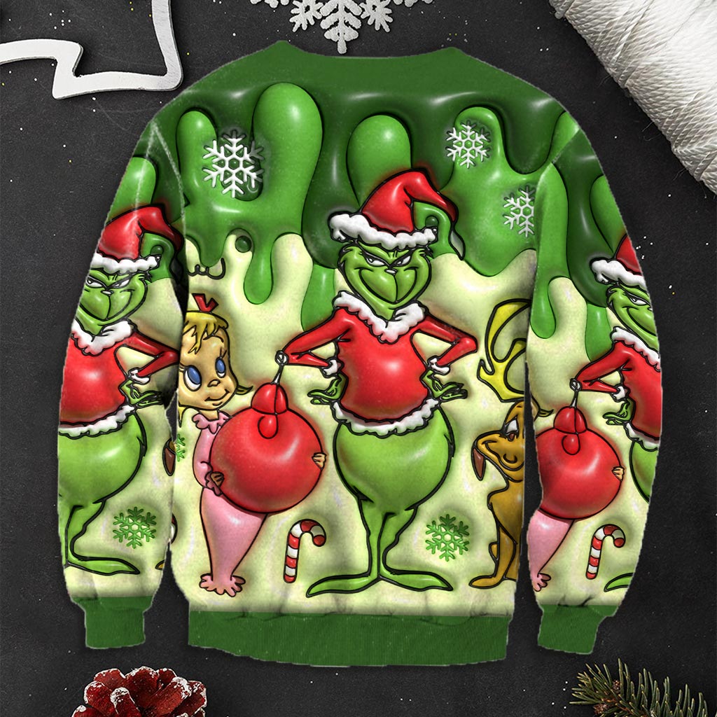 Personalized Grinch Christmas Ugly Sweater Gift for Mom Ugly Sweater GradoCreations