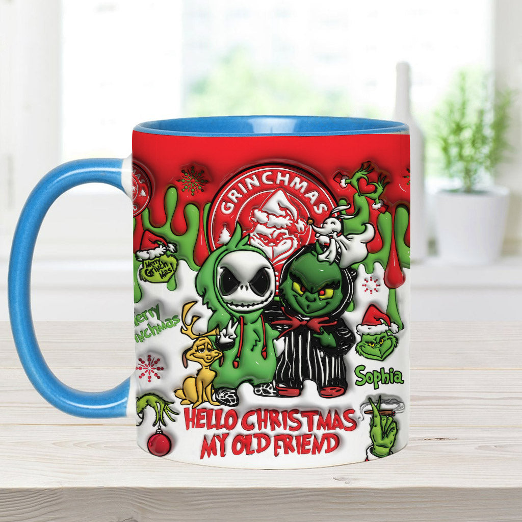 Personalized Grinch Accent Mug Custom Name Christmas Gift Accent Mug GradoCreations