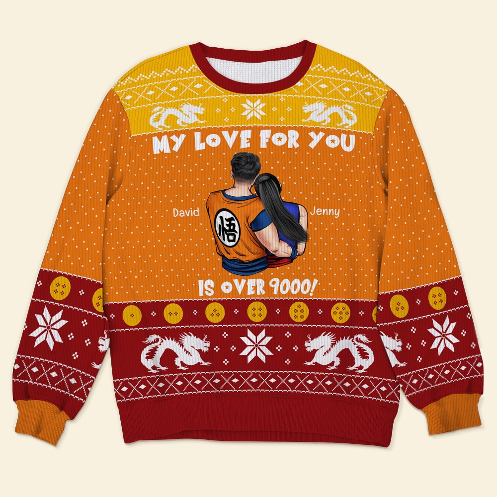 Personalized Ugly Sweater Custom Couple Names Gift Idea