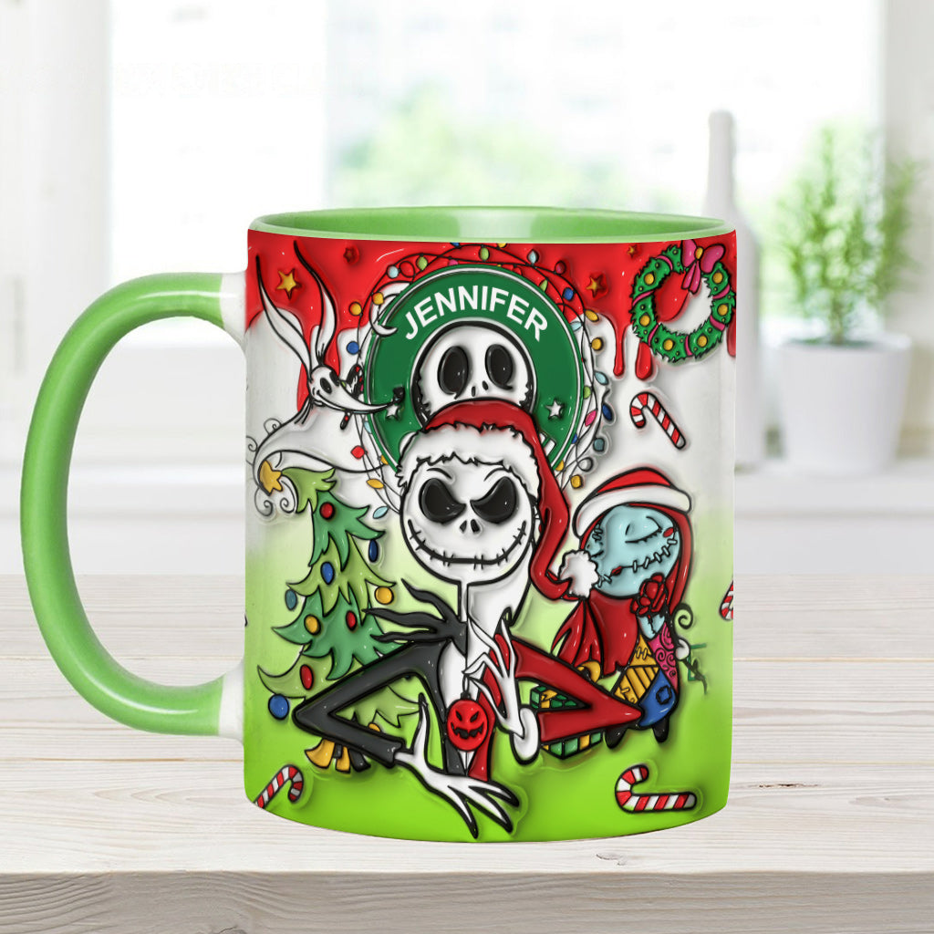 Personalized Nightmare Accent Mug Custom Name Halloween Gift Accent Mug GradoCreations