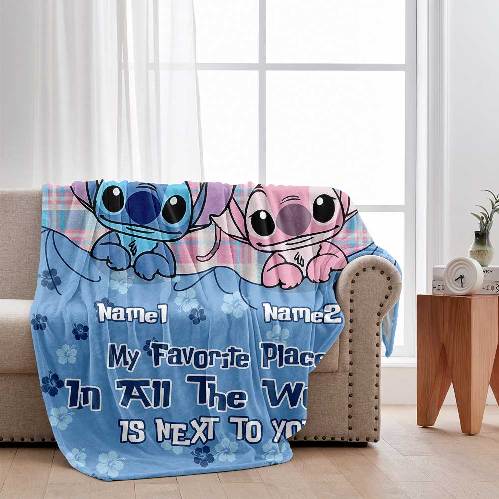 Personalized Ohana Blanket Custom Names Gift for Couples Blanket GradoCreations