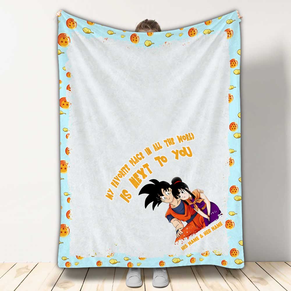 Personalized Couple Blanket Custom Text Warm Flannel Gift Blanket GradoCreations