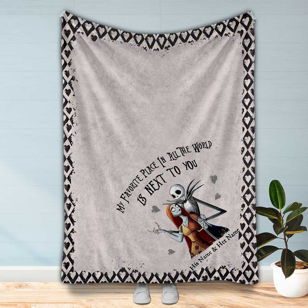 Personalized Couple Nightmare Blanket Custom Names Gift for Engagement Blanket GradoCreations