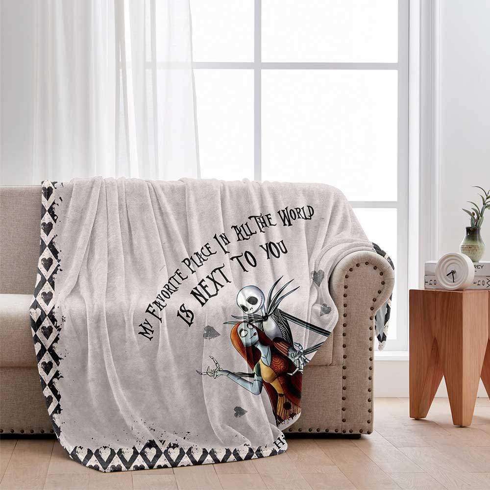 Personalized Couple Nightmare Blanket Custom Names Gift for Engagement Blanket GradoCreations