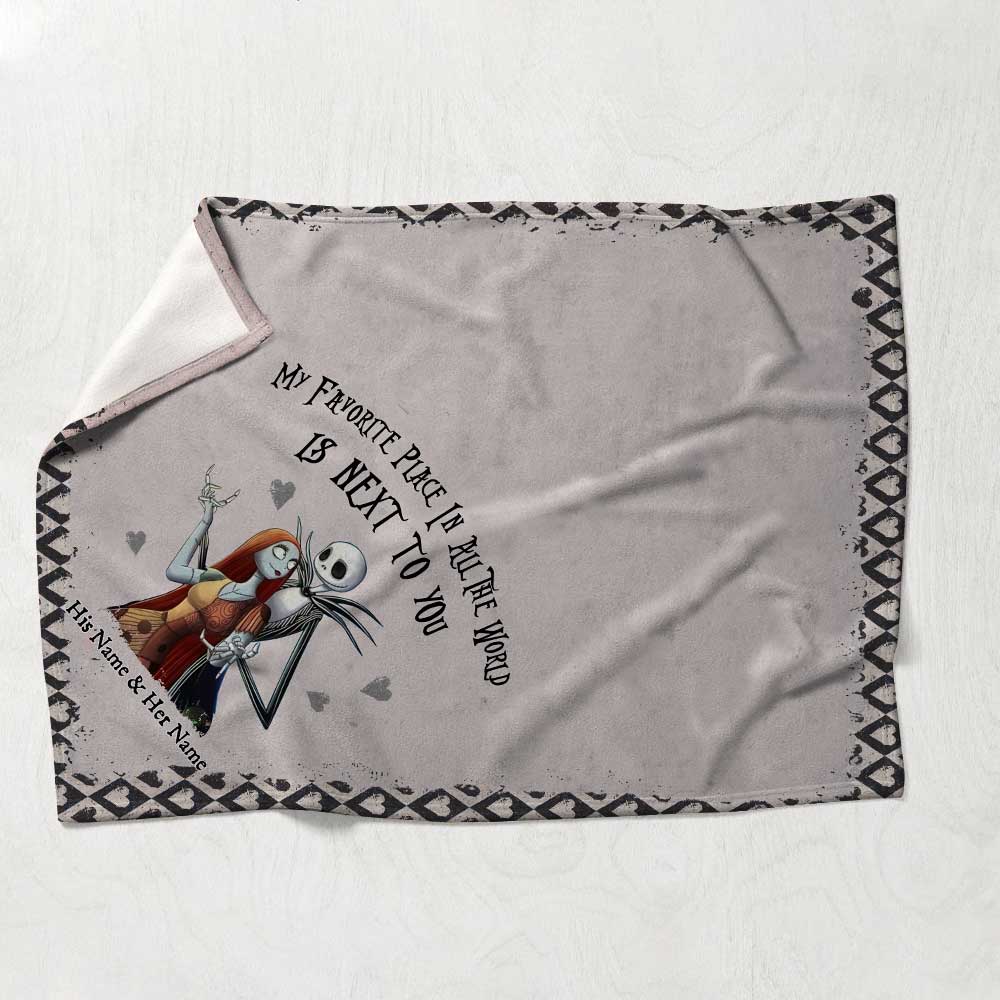 Personalized Couple Nightmare Blanket Custom Names Gift for Engagement Blanket GradoCreations