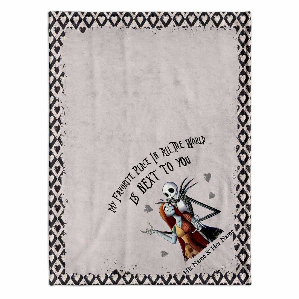 Personalized Couple Nightmare Blanket Custom Names Gift for Engagement Blanket GradoCreations