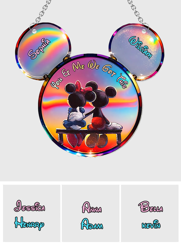 Personalized Mickey Mouse Suncatcher Ornament Custom Gift for Couples Window Hanging Suncatcher Ornament GradoCreations