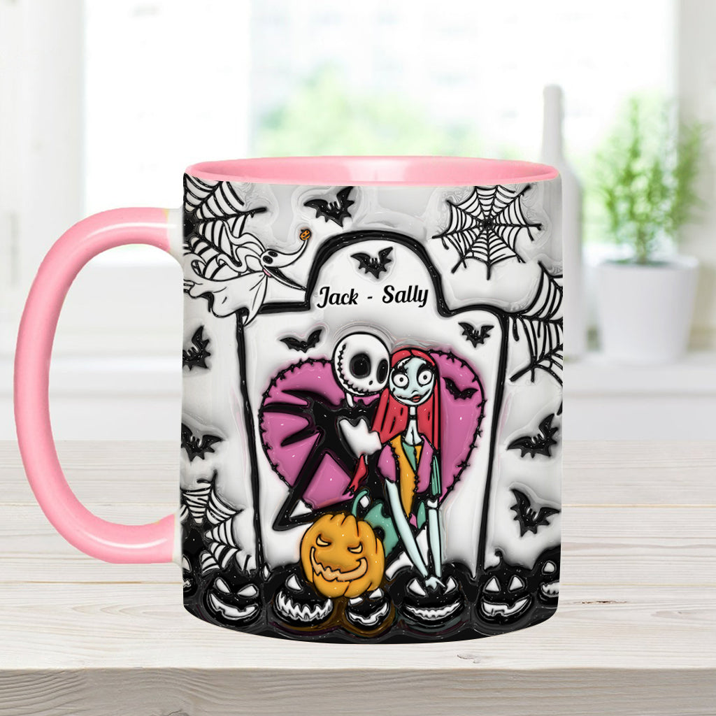 Personalized Halloween Accent Mug Custom Couples Gift for Jack and Sally Accent Mug GradoCreations