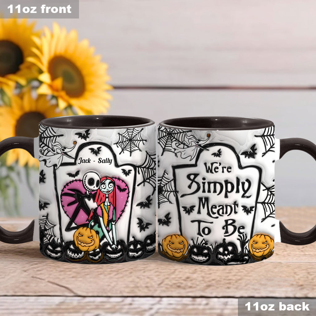 Personalized Halloween Accent Mug Custom Couples Gift for Jack and Sally Accent Mug GradoCreations
