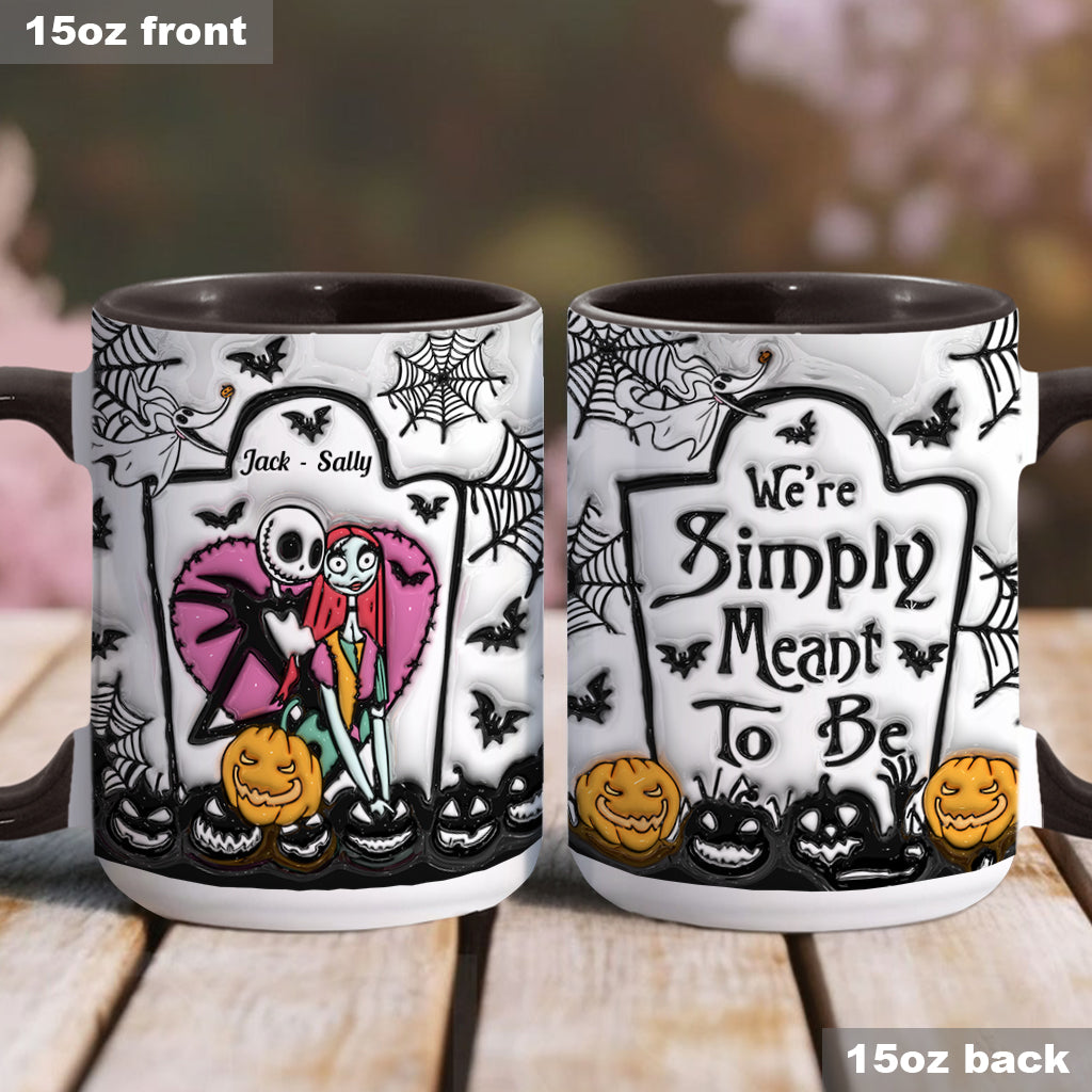 Personalized Halloween Accent Mug Custom Couples Gift for Jack and Sally Accent Mug GradoCreations