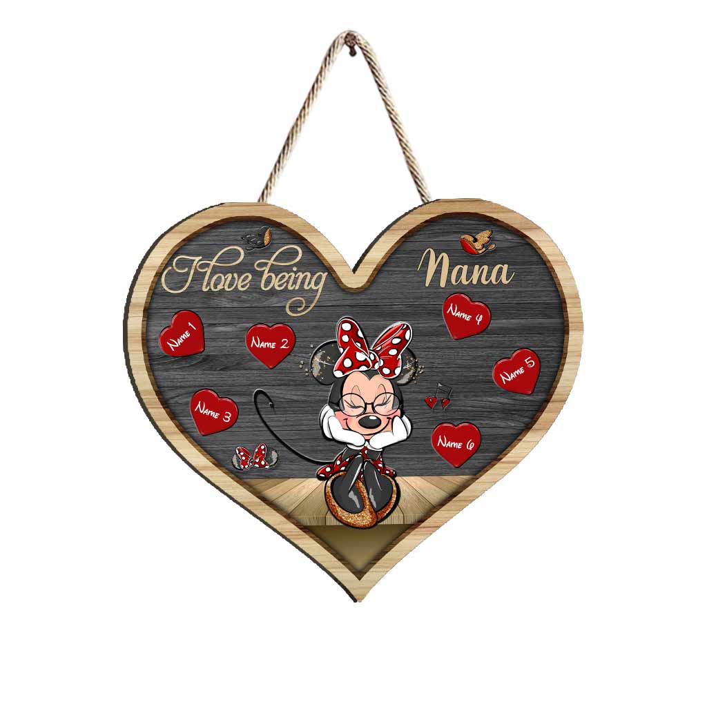 Personalized Heart-Shaped Grandma Wood Sign for Mother's Day Wood Sign GradoCreations