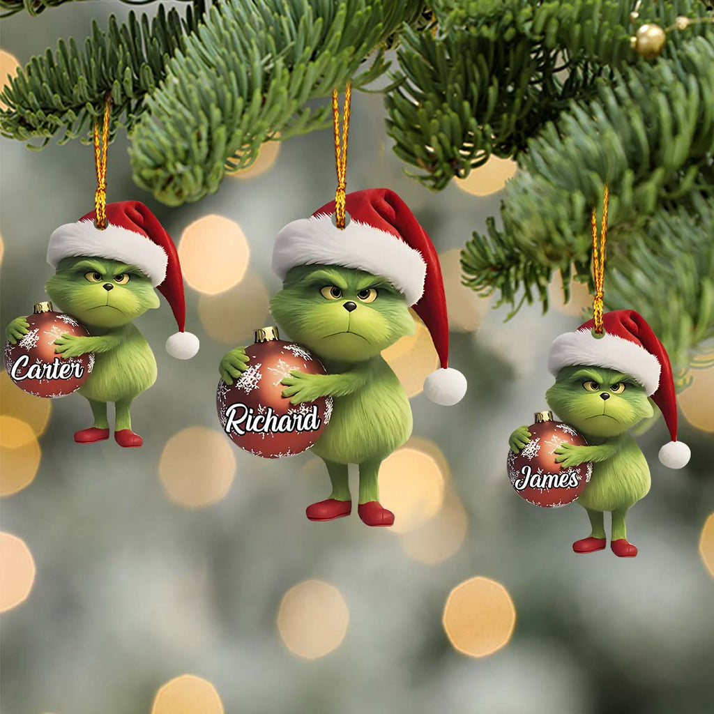 Personalized Grinch Christmas Ornament Custom Name Gift Ornament GradoCreations