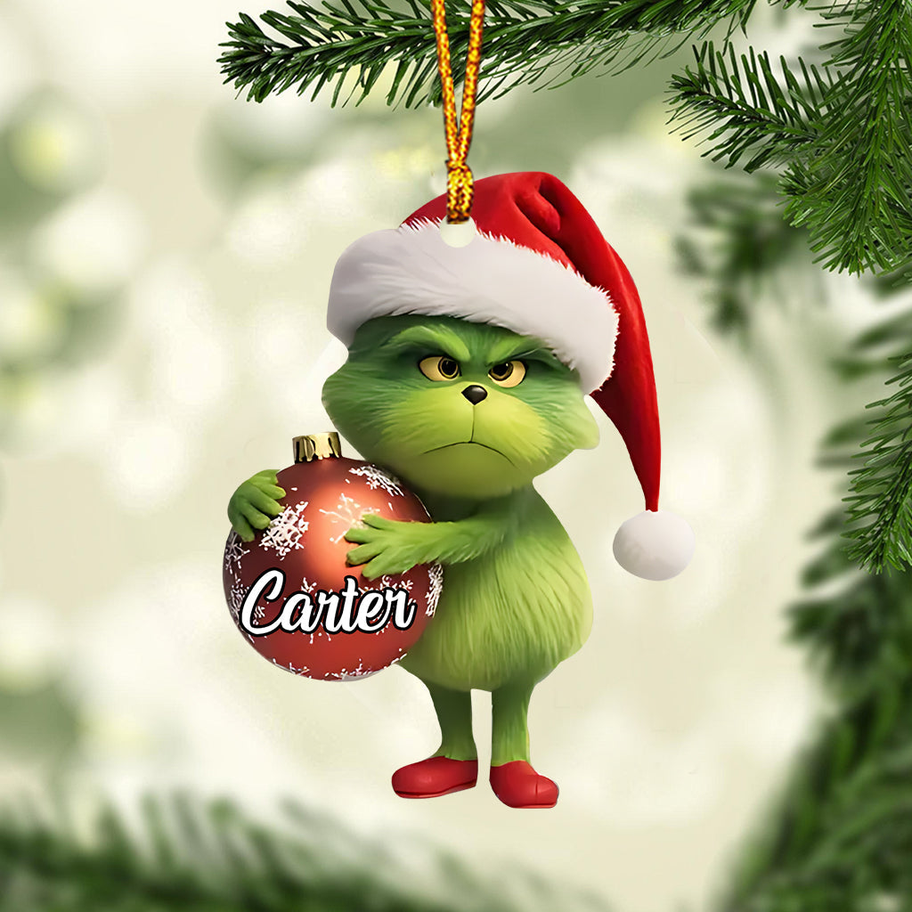 Personalized Grinch Christmas Ornament Custom Name Gift Ornament GradoCreations
