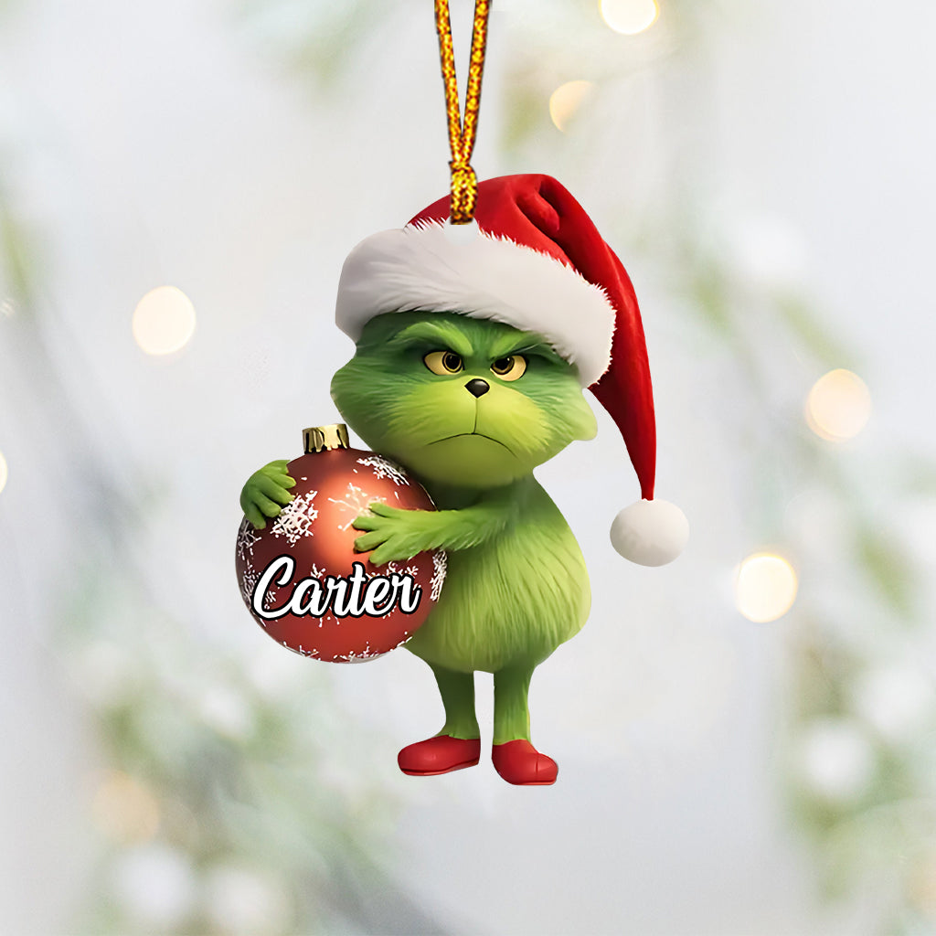 Personalized Grinch Christmas Ornament Custom Name Gift Ornament GradoCreations