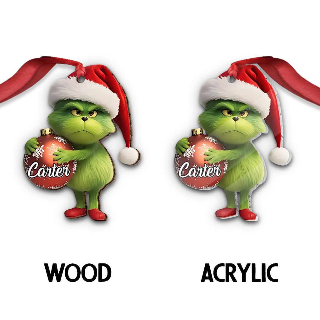 Personalized Grinch Christmas Ornament Custom Name Gift Ornament GradoCreations