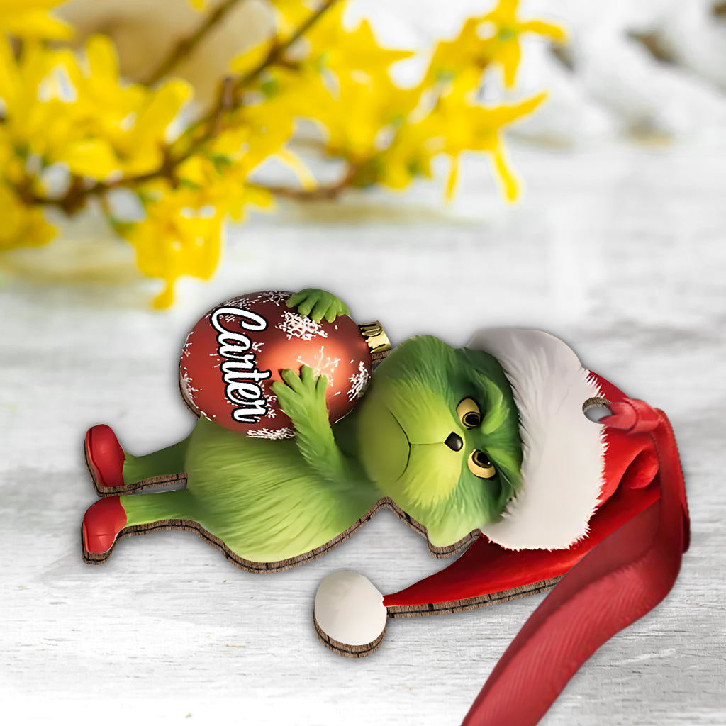 Personalized Grinch Christmas Ornament Custom Name Gift Ornament GradoCreations