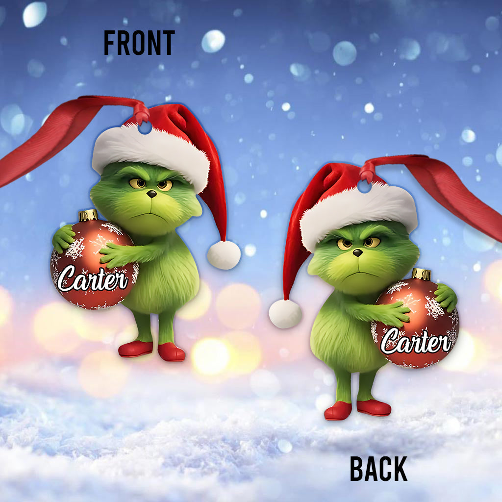 Personalized Grinch Christmas Ornament Custom Name Gift Ornament GradoCreations