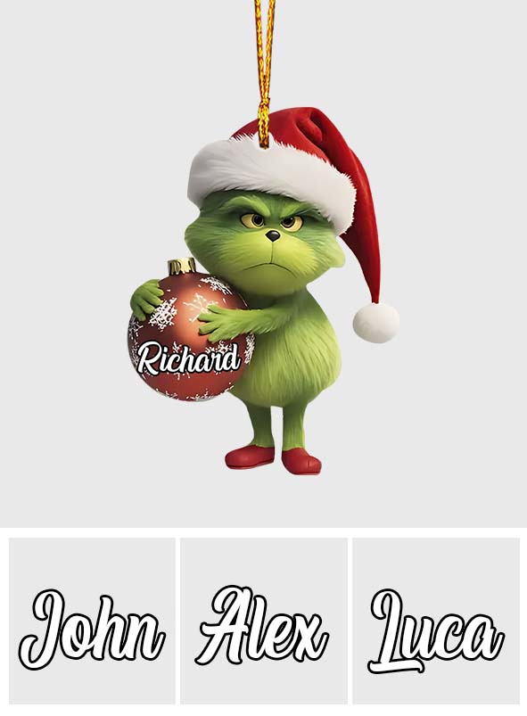 Personalized Grinch Christmas Ornament Custom Name Gift Ornament GradoCreations