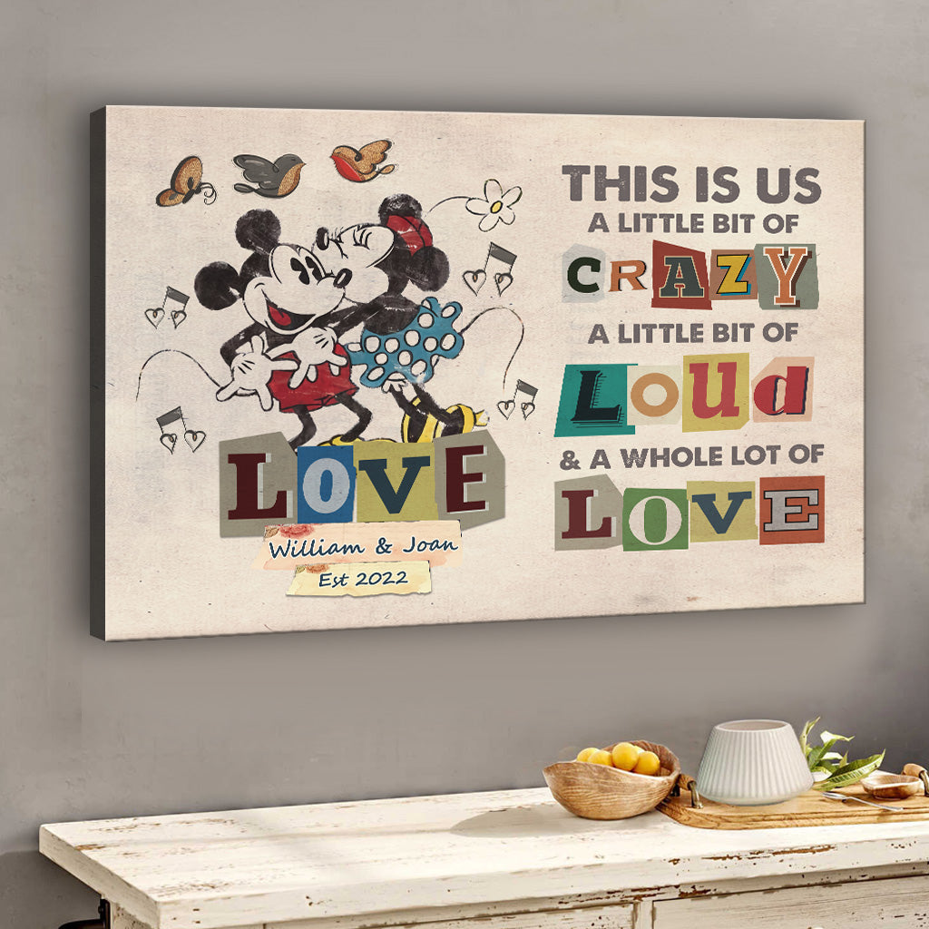 Personalized Disney Couple Canvas Print Custom Name Gift Canvas and Poster GradoCreations